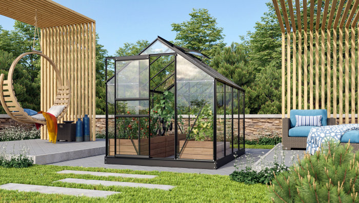 Växthus Venus 5000 Svart Glas 5 m² Vitavia
